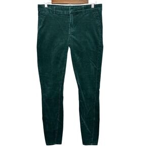 KUT from the Kloth Trouser Skinny 6 Green Velvet MidRise Stretch Preppy Academia